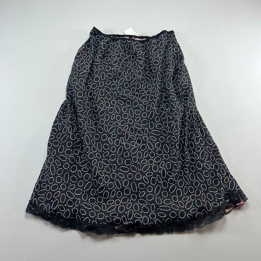 Worthington Reversible Midi Skirt Womens 10 Multi Geometric Scalloped Lace Trim